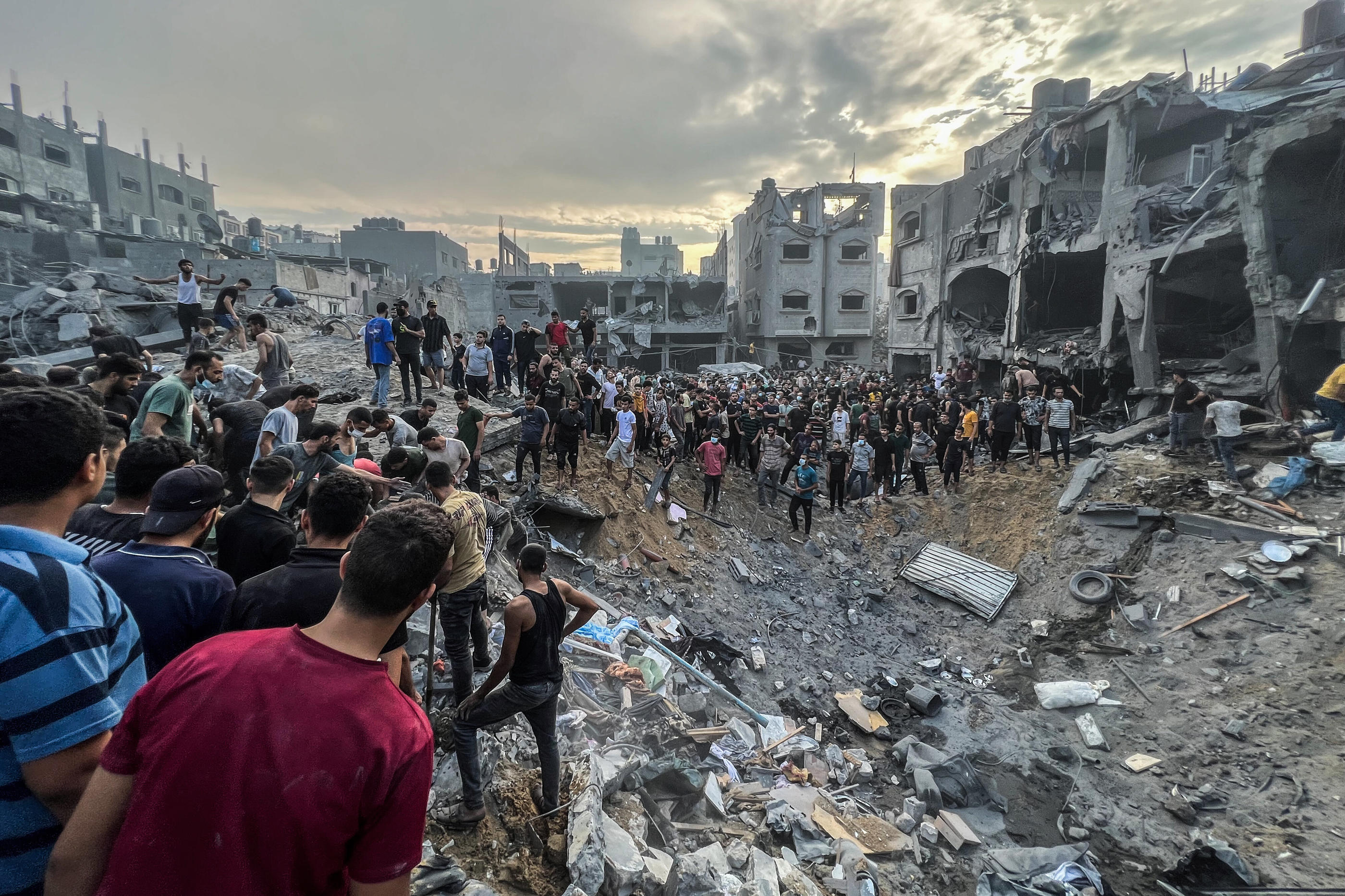 Le camp de Jabaliya après un bombardement israélien, mardi 31 octobre, au nord de la bande de Gaza. PictureAlliance / Icon Sport